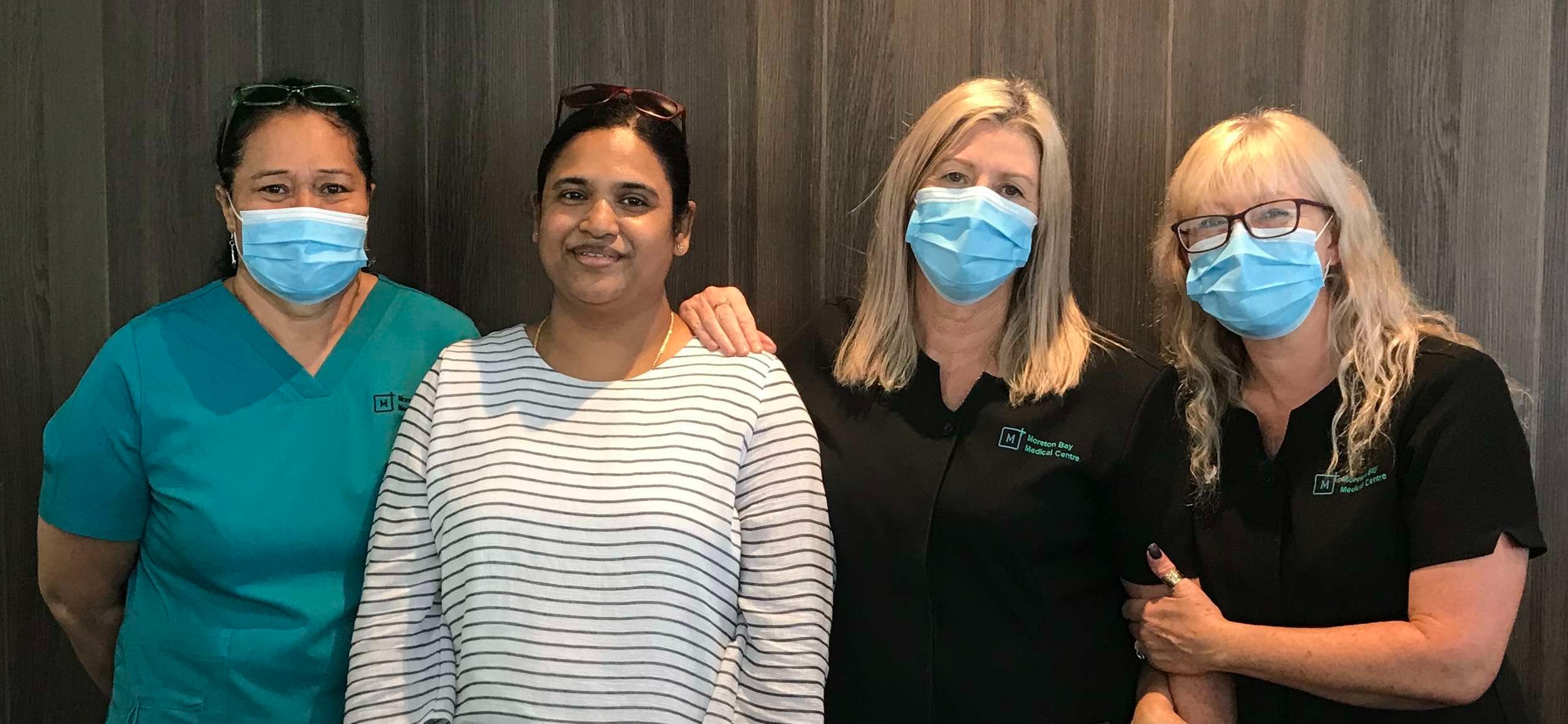 Dr Sirisha Potti (second from left) with some of her colleagues from Moreton Bay Medical Centre.
